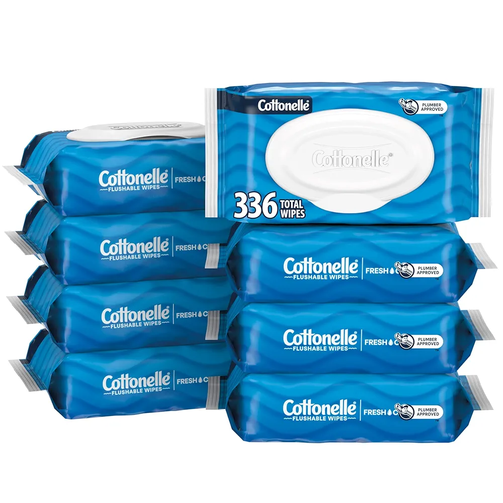 Cottonelle Fresh Feel Flushable Wet Wipes, Adult Wet Wipes, 8 Flip-Top P... - $32.06 CAD