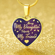To Daughter From Mom Necklace Stainless Steel Heart Pendant Necklace 18-22&quot; - £30.33 GBP+