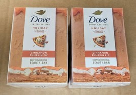 Dove Holiday Treats Beauty Bar Soaps Cinnamon Pumpkin Pie 3.75oz Each Lot Of 2 - $12.59