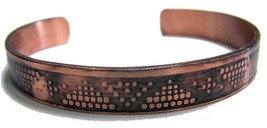 Pure Copper 22 Gram Native Style #S Cuff Bracelet Pyramid Symbol Health Pain New - £5.30 GBP