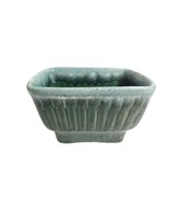 Vintage HULL Pottery Green Drip Glaze Rectangle Ribbed Planter #716 Made... - £7.89 GBP