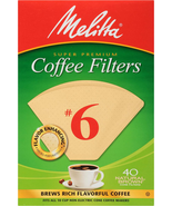 #6 Cone Coffee Filters, Natural Brown, 40 Count - £9.05 GBP