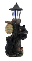 Zeckos Bearly There Honey Hungry Climbing Cubs Solar Lantern Statue - $84.14