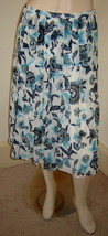 Lafayette 148 New York Blue/White Floral Print Pleated Silk Dress Skirt (8/10) - £39.18 GBP