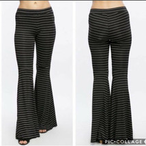 NWT Line &amp; Dot Revolve Black Striped Flare Pants Size S Yoga Pants - £33.18 GBP