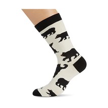 Little Blue House by Hatley Men&#39;s Crew-Black Bears Calf Socks, Off-White... - $17.00