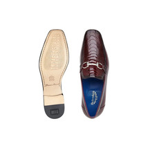 Belvedere Men's Bruno Genuine Ostrich Leg and Italian Calf Loafer Burgundy 1026 image 3