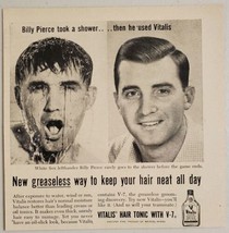 1956 Print Ad Vitalis Hair Tonic Baseball Pitcher Billy Pierce Chicago White Sox - £8.57 GBP