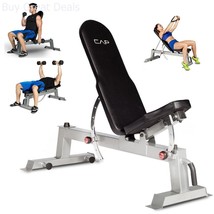 Adjustable Utility Bench Weight Dumbells Flat Incline Workout Exercise F... - £235.60 GBP