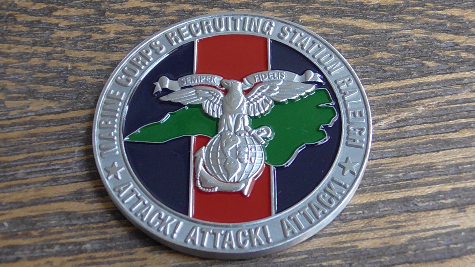 USMC Marine Corps Recruiting Station Raleigh NC Challenge Coin #660W - $18.80