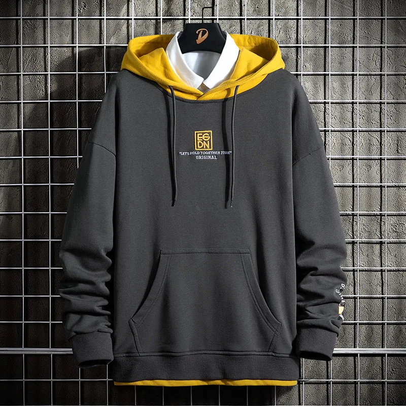  New Hoodies Men Spring Fashion Embroidery Hip Hop Baggy Hoody Casual Hooded s M - £101.74 GBP