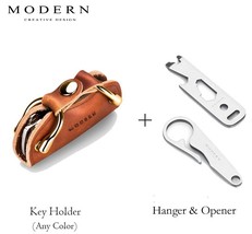 Modern - Brand New 2022 Genuine Leather Smart Key Wallet DIY Keychain EDC Pocket - £43.91 GBP