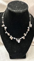 Silver Tone champagne, and blue Faux  Pearl Beaded 17&quot;  Adjustable Necklace - €5,09 EUR