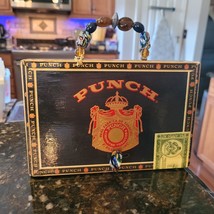 Cigar Box Purse Beaded Handle Spanish Honduras Tobaco EMPTY - £38.61 GBP