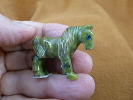 (Y-HOR-102) green Serpentine colt HORSE Peru gem FIGURINE horses stone e... - $13.99