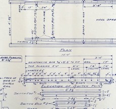 1950 Railroad Bangor Aroostook Split Switch Reinforced Rail Blueprint F1... - $101.24