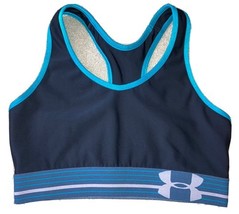 Under Armour Sports Bra Sz XS Black Blue Racerback Athletic Running Bra ... - $11.88