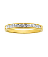 Precious Stars 14k Gold 5/8ct Princess Diamonette CZ Channel-Set Wedding... - $4,850.57 MXN+
