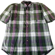 Roper Mens Sz L Button Down Short Sleeve Single Stitch Western Shirt Plaid Vtg - £19.57 GBP