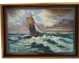 Oil painting on canvas signed, mid 20th, Dutch painter - $309.00