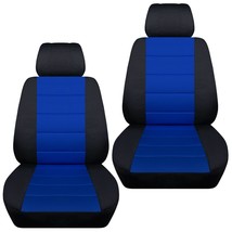 Front set car seat covers fits 1996-2020 Honda Civic   black and dark blue - $72.99