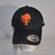 Black Baseball Hat/Cap with Orange Punisher-like logo - £35.04 GBP