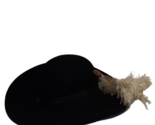 Vintage Geo W Bollman Co Women&#39;s Hat,  Kurt Jr, 100% Wool,  Black, Feath... - $24.25