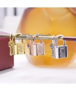 Sterling Silver / 14k Gold-Plated / 14k Rose Gold-Plated Padlock and Key... - £15.33 GBP