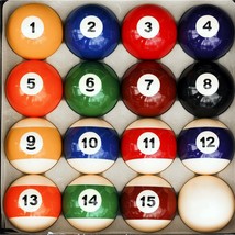 Pool Balls - 16 Piece Cue Ball Set For Pool Table And Display - 2 1/4 In... - $97.99