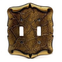 Vintage Amerock Bronze Brass Gold Tone Double Switch Plate Cover - $13.83