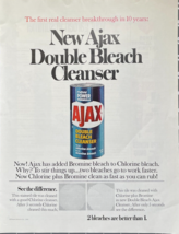 1966 Ajax Vintage Print Ad Double Bleach First Real Cleanser Breakthrough - £11.45 GBP