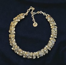 Lisner Vintage Silver Tone Dogwood Pattern 60s Choker Necklace 12-16&quot; Adjustable - $58.54