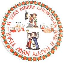 Wynne Novelty Merry Christmas Tray Made in Hong Kong Vintage - $11.87
