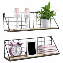 Floating Shelves Wall Mounted Rustic Wood Storage Set for Picture Frames... - £39.22 GBP