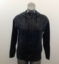 H&amp;M Button Up Hoodie Sweater Women’s Size Medium Black Pepper Long Sleev... - $150.53 MXN