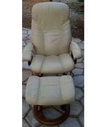 EKORNES Stressless Adjustable Recliner Chair &amp; Ottoman Mid Century True ... - £636.70 GBP