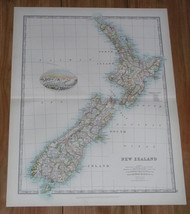 1907 Antique Map Of New Zealand - £30.25 GBP