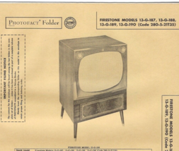 1956 FIRESTONE 13-G-187 188 TELEVISION Tv Photofact MANUAL 189 190 13G18... - $9.89