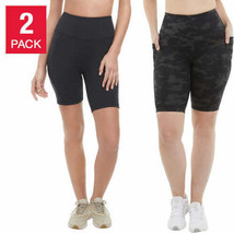 Danskin Ladies&#39; Size Small, 2-Pack High Rise Bike Shorts, Black - Black ... - £16.78 GBP