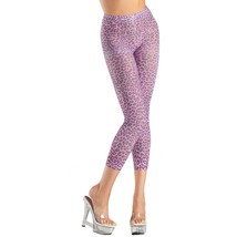 Pink Leopard Print Footless Tights Pantyhose Animal Costume Hosiery BW713 - £10.31 GBP