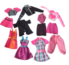 Lot Of 12 Mattel Barbie Clothing Pieces Mix Outfits Shirt Pant Dress Skirts 6 - £26.16 GBP