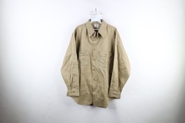 Vintage 50s 60s Big Mac Mens XL Distressed Work Mechanic Button Shirt Brown USA - £70.04 GBP