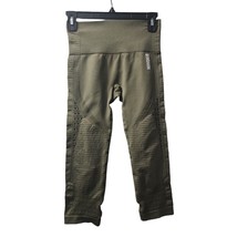 Gymshark Olive Green Cropped Seamless Leggings High Waist Athletic Gym - £15.69 GBP