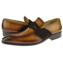 Carrucci Modern Penny Loafer, Men&#39;s Slip-on Dress Leather Shoes, Cognac - $84.00