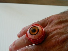 Realistic Human/zombie Eyeball Ring for Halloween, Cos Play (Infected amber 26mm - £12.98 GBP