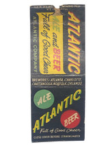 Atlantic Ale Beer Good Cheer Brewery Ad Vintage Matchbook Cover Matchbox - £7.82 GBP