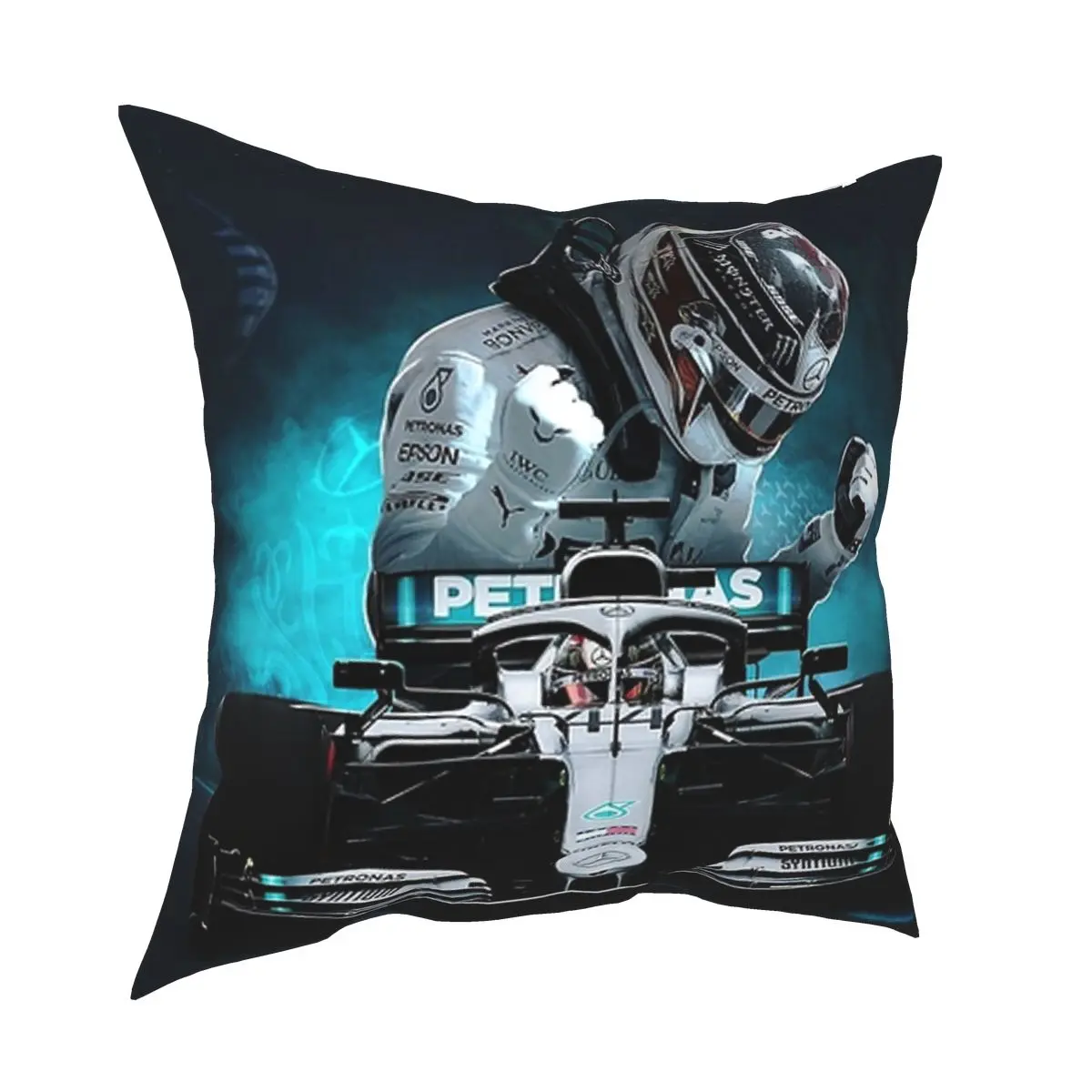 Play Lewis Hamilton Formula 1 Pillowcase Polyester A Zip Decor Pillow Case Sofa  - £23.17 GBP