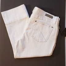 Daisy Fuentes &quot;Bold Beauty&quot; White Capri Cropped 5 Pocket Jeans Size 14P New - £23.28 GBP