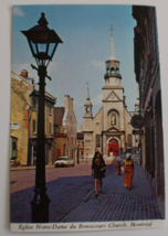 Eglise Norte-Dame du Bonsceours Church Montreal Vintage Postcard - £4.63 GBP