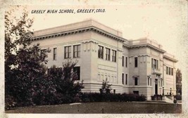 Greeley High School Greeley Colorado 1910s Real Photo RPPC postcard - £9.69 GBP